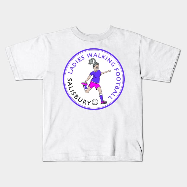 Ladies Walking Football Salisbury Kids T-Shirt by dizzycat-biz